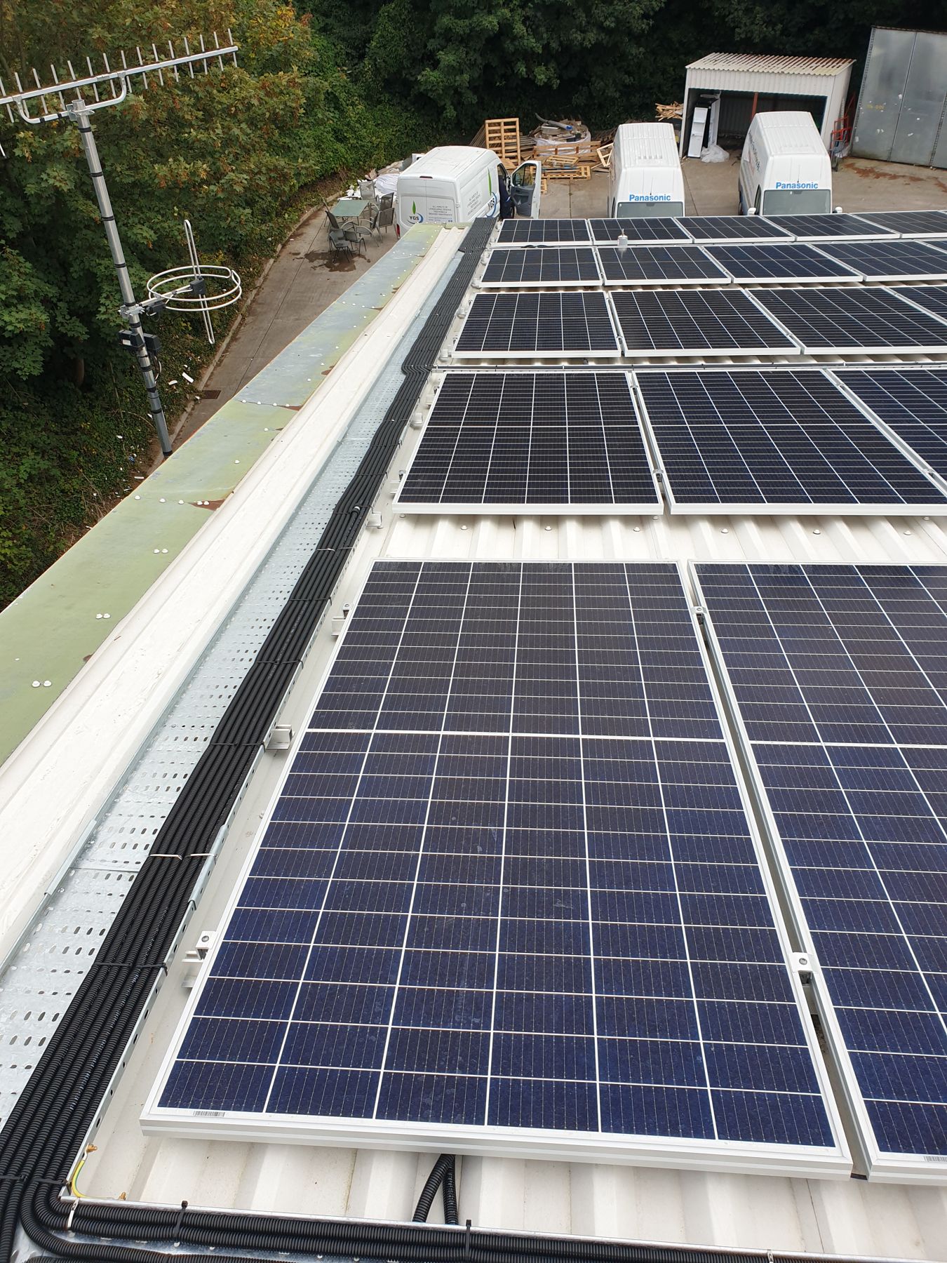 Roof-mounted solar panels